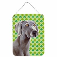 Weimaraner St. Patrick's Day Shamrock Portrait Wall or Door Hanging Prints