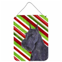 Schnauzer Candy Cane Holiday Christmas Wall or Door Hanging Prints