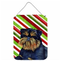 Brussels Griffon Candy Cane Holiday Christmas Wall or Door Hanging Prints