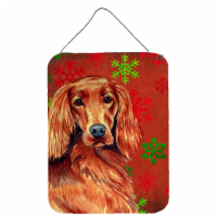 Irish Setter Red and Green Snowflakes Holiday Christmas Wall or Door Hanging Pri
