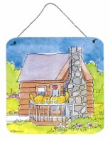 Carolines Treasures 6104DS66 Cat Love at the Log Cabin Wall or Door Hanging Pr
