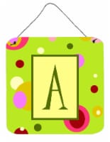 Carolines Treasures  CJ1010-ADS66 Letter A Monogram - Lime Green Wall or Door Ha