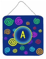 Carolines Treasures  CJ1011-ADS66 Letter A Monogram - Blue Swirls Wall or Door H