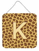 Letter K Initial Monogram - Giraffe Wall or Door Hanging Prints