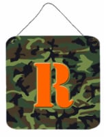 Carolines Treasures  CJ1030-RDS66 Letter R Monogram - Camo Green Wall or Door Ha