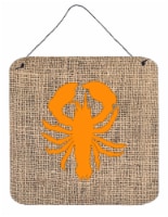 Lobster Burlap and Orange BB1015 Wall or Door Hanging Prints