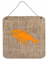 Lobster Burlap and Orange BB1028 Wall or Door Hanging Prints