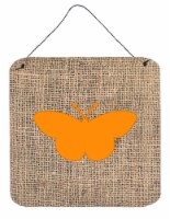 Butterfly Burlap and Orange BB1044 Wall or Door Hanging Prints