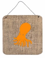 Octopus Burlap and Orange BB1098 Wall or Door Hanging Prints