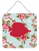 Fish - Tang Fish Shabby Chic Blue Roses Wall or Door Hanging Prints, Blue