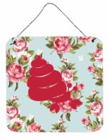 Hermit Crab Shabby Chic Blue Roses BB1092 Wall or Door Hanging Prints, Blue