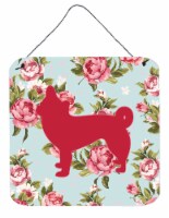 Chihuahua Shabby Chic Blue Roses Wall or Door Hanging Prints, Blue