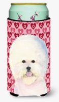 Bichon Frise Hearts Love and Valentine's Day Portrait Tall Boy Hugger