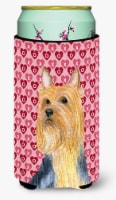 Silky Terrier Hearts Love and Valentine's Day Portrait Tall Boy Hugger
