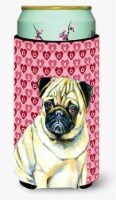 Pug Hearts Love and Valentine's Day Portrait Tall Boy Hugger
