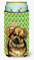 Tibetan Spaniel St. Patrick's Day Shamrock Portrait Tall Boy Hugger