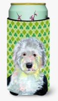 Old English Sheepdog St. Patrick's Day Shamrock Portrait Tall Boy Hugger