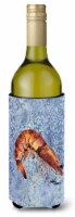 Carolines Treasures  8153LITERK Cooked Shrimp Cool Blue Water Wine Bottle Hugger