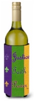 Carolines Treasures  8374LITERK Mardi Gras Peace Faith and Justice Wine Bottle H