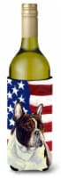 Carolines Treasures  LH9006LITERK USA American Flag with French Bulldog Wine Bot