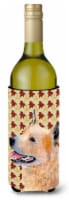 Australian Cattle Dog Fall Leaves Portrait Wine Bottle Hugger