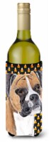 Boxer Fawn Uncropped Ears Candy Corn Halloween Portrait Wine Bottle Hugger