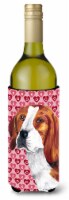 Beagle Hearts Love and Valentine's Day Portrait Wine Bottle Hugger