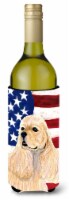 Carolines Treasures SS4006LITERK USA American Flag with Cocker Spaniel Wine Bot