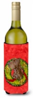 Carolines Treasures  SS4212LITERK Field Spaniel Cristmas Wreath Wine Bottle Hugg