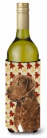 Chesapeake Bay Retriever Fall Leaves Portrait Wine Bottle Hugger