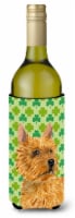 Norwich Terrier St. Patrick's Day Shamrock Portrait Wine Bottle Hugger