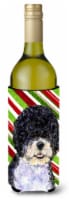 Portuguese Water Dog Candy Cane Holiday Christmas Wine Bottle Hugger