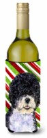 Portuguese Water Dog Candy Cane Holiday Christmas Wine Bottle Hugger