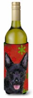 Australian Kelpie Red Green Snowflakes Christmas Wine Bottle Hugger
