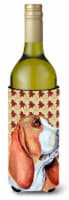 Carolines Treasures  LH9107LITERK Basset Hound Fall Leaves Portrait Wine Bottle