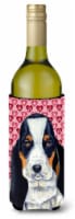Basset Hound Hearts Love and Valentine's Day Portrait Wine Bottle Hugger