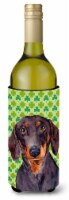 Dachshund St. Patrick's Day Shamrock Portrait Wine Bottle Hugger