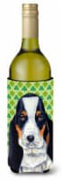 Basset Hound St. Patrick's Day Shamrock Portrait Wine Bottle Hugger