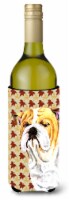 Carolines Treasures  SC9214LITERK Bulldog English Fall Leaves Portrait Wine Bott