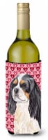 Cavalier Spaniel Hearts Love and Valentine's Day Portrait Wine Bottle Hugger