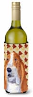 Carolines Treasures  SS4328LITERK Bulldog English Fall Leaves Portrait Wine Bott