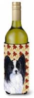 Carolines Treasures  SS4351LITERK Papillon Fall Leaves Portrait Wine Bottle Hugg
