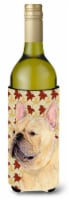 Carolines Treasures  SS4371LITERK French Bulldog Fall Leaves Portrait Wine Bottl