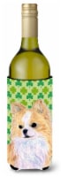 Chihuahua St. Patrick's Day Shamrock Portrait Wine Bottle Hugger