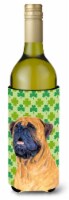 Mastiff St. Patrick's Day Shamrock Portrait Wine Bottle Hugger
