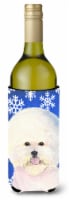 Carolines Treasures  SS4664LITERK Bichon Frise Winter Snowflakes Holiday Wine Bo