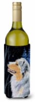 Carolines Treasures  SS8382LITERK Starry Night Australian Shepherd Wine Bottle H