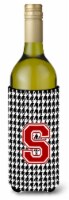 Carolines Treasures  CJ1021-SLITERK Letter S Monogram - Houndstooth Black Wine B