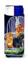 Dachshund Two Red and a Black and Tan Ultra Hugger for slim cans