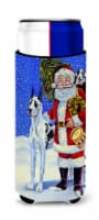 Harlequin Great Dane with Santa Claus Ultra Hugger for slim cans
